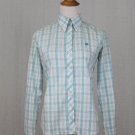 Lilly Pulitzer Aqua Blue and White Button Down Cotton Poplin Long Sleeve Shirt 2