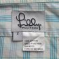 Lilly Pulitzer Aqua Blue and White Button Down Cotton Poplin Long Sleeve Shirt 2
