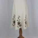 Vintage Carole Little Embroidered Linen A-Line Flared Skirt New Condition 8
