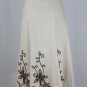 Vintage Carole Little Embroidered Linen A-Line Flared Skirt New Condition 8