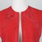 Vintage Dana Buchman Red Raw Silk Soutache Trim Bolero Vest Spanish Waistcoat 6