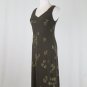 Vintage ANN TAYLOR Sleeveless Silk Mid Calf Leaf Print Dress 90's Minimalist 8