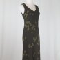 Vintage ANN TAYLOR Sleeveless Silk Mid Calf Leaf Print Dress 90's Minimalist 8