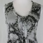 Et Compagnie Paris Corset Dress Silk Chiffon Gray Lace Up Boho Gypsy T40 M New