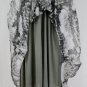 Et Compagnie Paris Corset Dress Silk Chiffon Gray Lace Up Boho Gypsy T40 M New