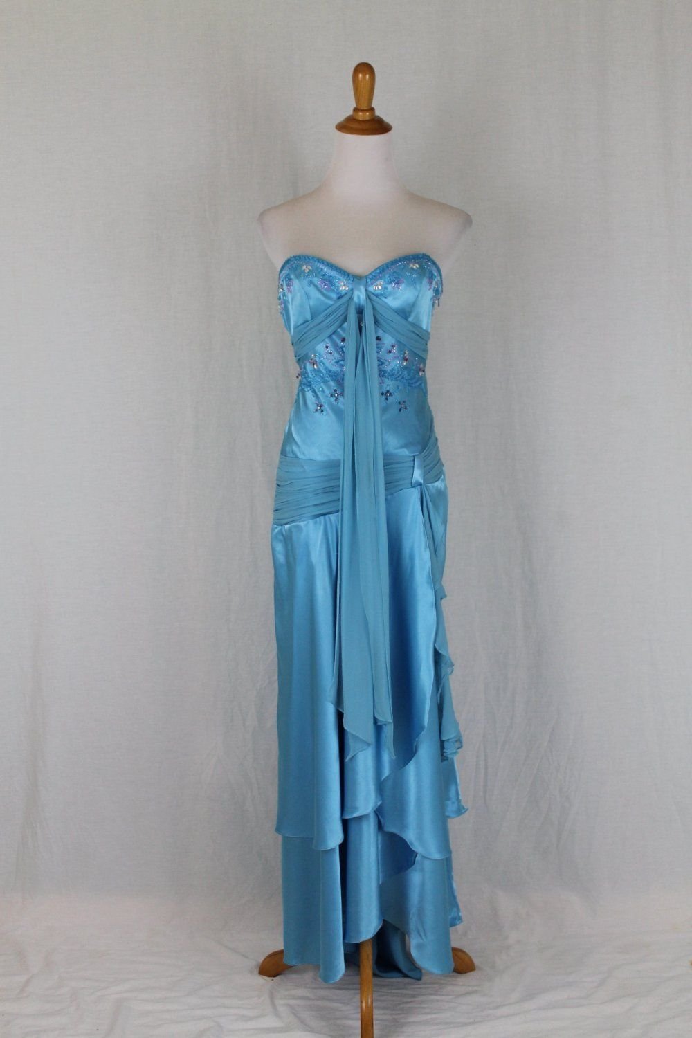 by johnny strapless wave gown white