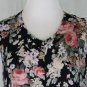 Vtg STARINA Pastel Pink & Black Rose Floral Print Maxi Dress w/ Godet Skirt M