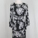 Who What Wear Belted Ruffle Dress Black Floral Bell Sleeves XS