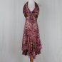 Vintage Diane Freis Beaded Silk Halter Dress Pastel Pink Brown & Leopard Print 4