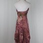 Vintage Diane Freis Beaded Silk Halter Dress Pastel Pink Brown & Leopard Print 4