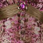 Vintage Diane Freis Beaded Silk Halter Dress Pastel Pink Brown & Leopard Print 4
