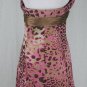 Vintage Diane Freis Beaded Silk Halter Dress Pastel Pink Brown & Leopard Print 4