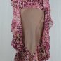 Vintage Diane Freis Beaded Silk Halter Dress Pastel Pink Brown & Leopard Print 4