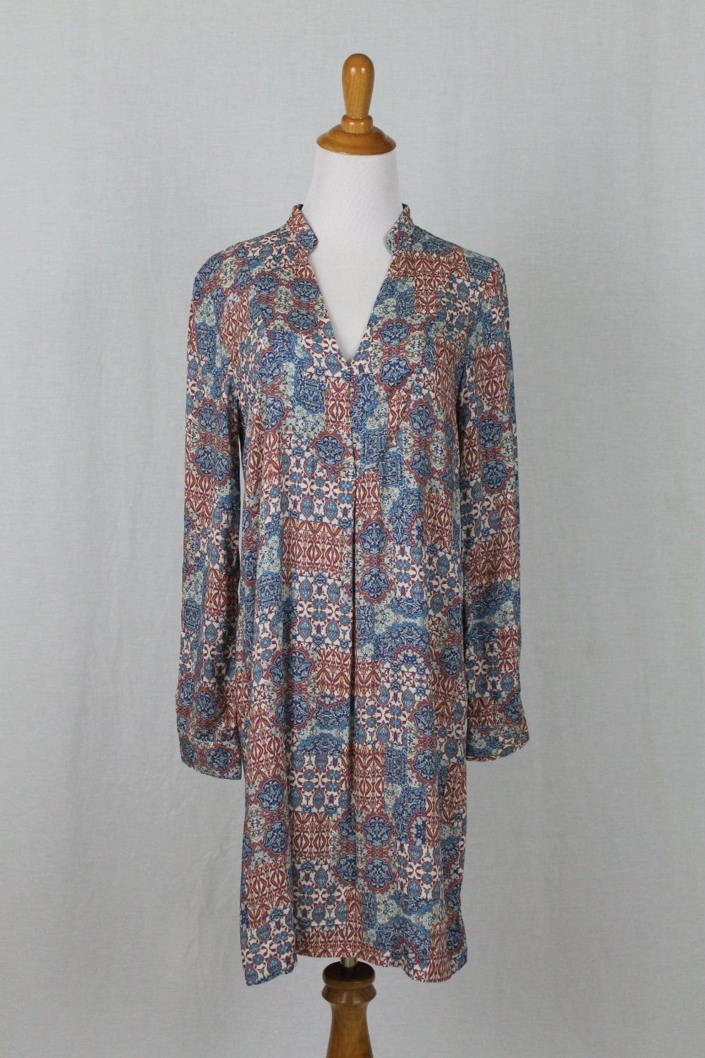 August Artisan collection Long Sleeve Tunic Dress Dutch wax Print South Africa S