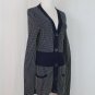 Vintage Kenar Blue and Yellow Woven Cotton Hip Length Cardigan S
