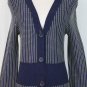 Vintage Kenar Blue and Yellow Woven Cotton Hip Length Cardigan S