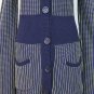 Vintage Kenar Blue and Yellow Woven Cotton Hip Length Cardigan S