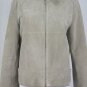 YANSI FUGEL Light Beige Suede leather Zip Front Jacket XS
