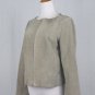 YANSI FUGEL Light Beige Suede leather Zip Front Jacket XS
