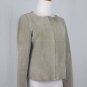 YANSI FUGEL Light Beige Suede leather Zip Front Jacket XS