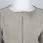 YANSI FUGEL Light Beige Suede leather Zip Front Jacket XS