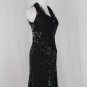 Jones New York 1930's style Bias Cut Beaded Silk Burned Velvet Halter Dress 6P