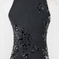 Jones New York 1930's style Bias Cut Beaded Silk Burned Velvet Halter Dress 6P