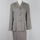 Vintage TOMOTSU New York Skirt Suit Brown and Beige Herringbone Size 6 Petite 6P