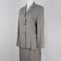 Vintage TOMOTSU New York Skirt Suit Brown and Beige Herringbone Size 6 Petite 6P