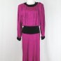 Vintage St. Gillian Silk 40's WWII Inspired Jacquard Silk Long Sleeve Dress