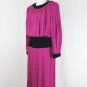 Vintage St. Gillian Silk 40's WWII Inspired Jacquard Silk Long Sleeve Dress