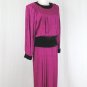 Vintage St. Gillian Silk 40's WWII Inspired Jacquard Silk Long Sleeve Dress