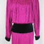 Vintage St. Gillian Silk 40's WWII Inspired Jacquard Silk Long Sleeve Dress
