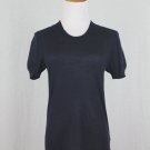Chris Benz Navy Blue Metallic Cashmere & Silk Short Sleeve Embellished Sweater S
