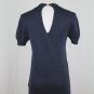 Chris Benz Navy Blue Metallic Cashmere & Silk Short Sleeve Embellished Sweater S