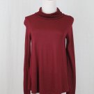 Moda International Burgundy Modal Jersey Knit Turtleneck Top XS NEW
