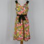 MILLY New York Pastel Pink Cherry & Yellow Lemon Print A-Line Dress Sundress 8