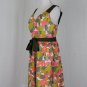 MILLY New York Pastel Pink Cherry & Yellow Lemon Print A-Line Dress Sundress 8