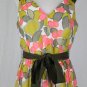 MILLY New York Pastel Pink Cherry & Yellow Lemon Print A-Line Dress Sundress 8