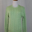 Brooks Brothers Pastel Green Italian Cotton Cable Crewneck Sweater M