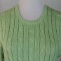 Brooks Brothers Pastel Green Italian Cotton Cable Crewneck Sweater M