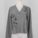 Vintage J. Jill Merino Embroidered Merino Wool Cardigan Sweater S