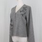 Vintage J. Jill Merino Embroidered Merino Wool Cardigan Sweater S
