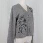 Vintage J. Jill Merino Embroidered Merino Wool Cardigan Sweater S