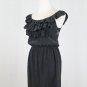 AMANDA UPRICHARD Black Silk and Lace Ruffled Sleeveless Mini Dress P XS