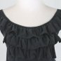 AMANDA UPRICHARD Black Silk and Lace Ruffled Sleeveless Mini Dress P XS