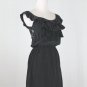 AMANDA UPRICHARD Black Silk and Lace Ruffled Sleeveless Mini Dress P XS
