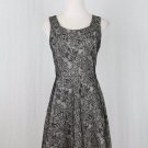 EXPRESS Retro Lace Skater Dress Sleeveless Black & Ivory Techical Fabric XS