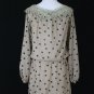 HEY HEY Beige and Black Polka Dot Long Sleeved Blouson Chiffon Mini Dress NWT S