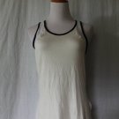 Green Envelope White Racer-back Tank with Black Satin Trim Made in USA NWOT XS